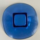 Deep blue decorative glass bowl from the 80s