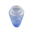 Kék öblös nagyméretű fátyolüveg cseh váza