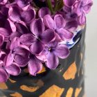 Extravagant abstract glazed ceramic vase