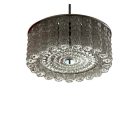 Large Italian space age glass ceiling chandelier
