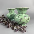 Pastel turquoise blue vase pair from the 60s by Scheurich & Greulich 