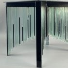 Egyedi üveglapos "Matrix" dohányzóasztal 