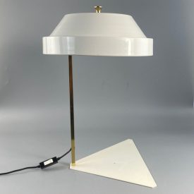 Mid-century metal white desk lamp