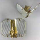 Spanish vintage glass and copper wall lamp pair