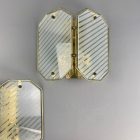 Spanish vintage glass and copper wall lamp pair