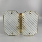 Spanish vintage glass and copper wall lamp pair