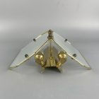 Spanish vintage glass and copper wall lamp pair