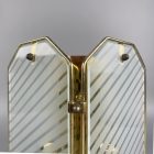 Spanish vintage glass and copper wall lamp pair