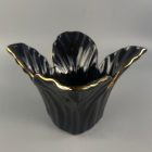 Spanish vintage banana leaf porcelain vase, bowl from 1970