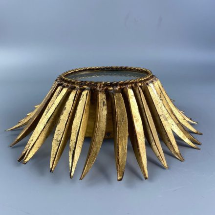 Hollywood Regency Copper Palm Leaf Ceiling Light or Decor