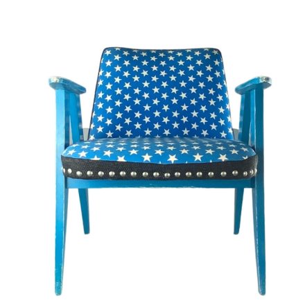 "Amerika Kapitány" retro kék csilalgos fotel
