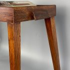 Felújított mid-century tömörfa lerakó asztalka 