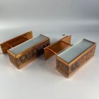 Mid-century réz-tejüveg extravagáns falikar pár