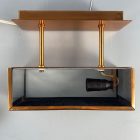 Mid-century copper-milk glass extravagant wall lamp pair