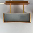 Mid-century copper-milk glass extravagant wall lamp pair