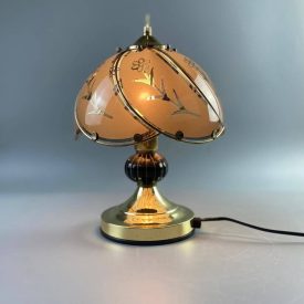   Vintage copper-glass romantic table lamp manufactured by LGA Nuremberg