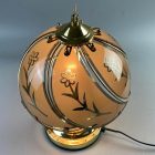 Vintage copper-glass romantic table lamp manufactured by LGA Nuremberg