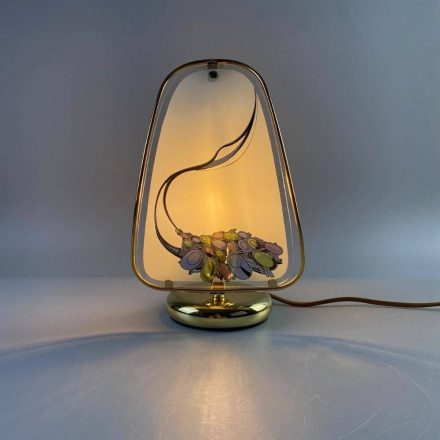 Vintage romantikus virágos asztali lámpa