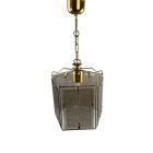 Honsel pentagonal mid-century chandelier with a special wood motif
