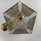 Honsel pentagonal mid-century chandelier with a special wood motif