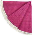 Retro pink plastic round tablecloth