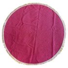 Retro pink plastic round tablecloth