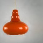Space-age orange glass ceiling lamp