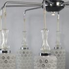 Ritka nagyméretű Szarvasi retro,mid üveg-fém mennyezeti csillár - 8 karos -