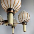 "Csíkos gömb" retro üveg-fém mennyezeti lámpa 