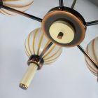 "Csíkos gömb" retro üveg-fém mennyezeti lámpa 