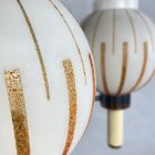 "Csíkos gömb" retro üveg-fém mennyezeti lámpa 