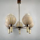 "Csíkos gömb" retro üveg-fém mennyezeti lámpa 