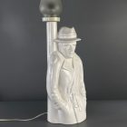 Delfts wit Dutch vintage "detective" porcelain table lamp