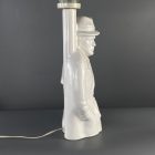 Delfts wit Dutch vintage "detective" porcelain table lamp