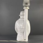 Delfts wit Dutch vintage "detective" porcelain table lamp