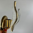 Venini 2-as üvegpálma falikar, 70-es évek, Hollywood Regency