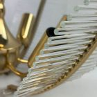 Venini Glass Palm Ceiling Chandelier, 1970s, Hollywood Regency