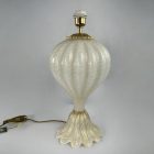 Nagyméretű arany-gyöngyház Interniluce olasz üveg asztali lámpa 70-es évek