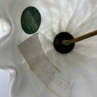 Nagyméretű arany-gyöngyház Interniluce olasz üveg asztali lámpa 70-es évek