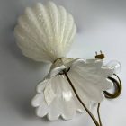 Nagyméretű arany-gyöngyház Interniluce olasz üveg asztali lámpa 70-es évek