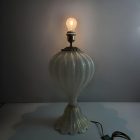 Nagyméretű arany-gyöngyház Interniluce olasz üveg asztali lámpa 70-es évek