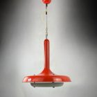 Tibor Nádai metal pedant lamp. Orange-white