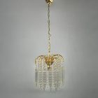 Italian Murano Hollywood Regency Glass and Brass Chandelier from 1950/60