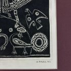 1971 - Shaman greeting the dawn - linocut - by Ifj. Balazs