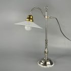 Bank lamp with milk glass shade -1940/50