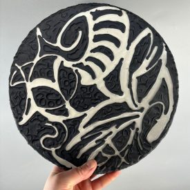 Large abstract Király ceramic bowl