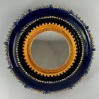 Csavlek Etelka retro kerámia égkék nagyméretű tükör