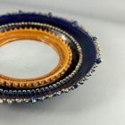 Csavlek Etelka retro kerámia égkék nagyméretű tükör