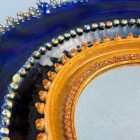 Csavlek Etelka retro kerámia égkék nagyméretű tükör