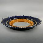 Csavlek Etelka retro kerámia égkék nagyméretű tükör